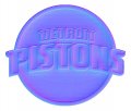 Detroit Pistons Colorful Embossed Logo Sticker Heat Transfer