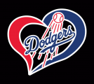 Los Angeles Dodgers Heart Logo Sticker Heat Transfer