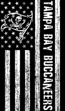 Tampa Bay Buccaneers Black And White American Flag logo Sticker Heat Transfer