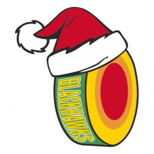Chicago Blackhawks Hockey ball Christmas hat logo Sticker Heat Transfer
