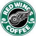 Detroit Red Wings Starbucks Coffee Logo Sticker Heat Transfer