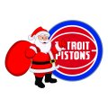 Detroit Pistons Santa Claus Logo Sticker Heat Transfer