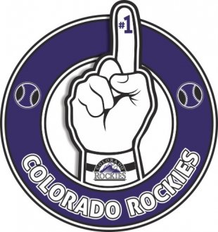 Number One Hand Colorado Rockies logo decal sticker