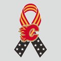 Calgary Flames Ribbon American Flag logo Sticker Heat Transfer