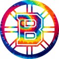 Boston Bruins rainbow spiral tie-dye logo decal sticker