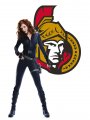 Ottawa Senators Black Widow Logo Sticker Heat Transfer