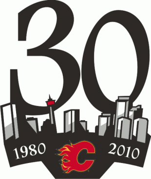 Calgary Flames 2009 10 Anniversary Logo decal sticker