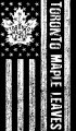 Toronto Maple Leaves Black And White American Flag logo decal sticker