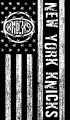 New York Knicks Black And White American Flag logo Sticker Heat Transfer