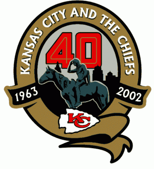 Kansas City Chiefs 2002 Anniversary Logo Sticker Heat Transfer
