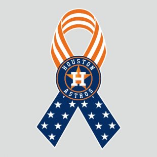 Houston Astros Ribbon American Flag logo Sticker Heat Transfer