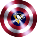 Captain American Shield With Pittsburgh Penguins Logo Sticker Heat Transfer
