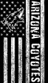 Arizona Coyotes Black And White American Flag logo decal sticker