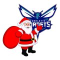 Charlotte Hornets Santa Claus Logo Sticker Heat Transfer