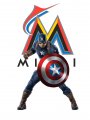 Miami Marlins Captain America Logo Sticker Heat Transfer