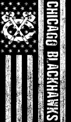 Chicago Blackhawks Black And White American Flag logo decal sticker