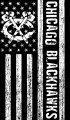 Chicago Blackhawks Black And White American Flag logo Sticker Heat Transfer