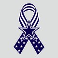 Dallas Cowboys Ribbon American Flag logo Sticker Heat Transfer
