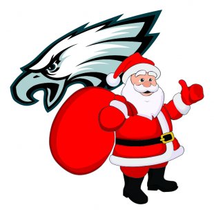 Philadelphia Eagles Santa Claus Logo Sticker Heat Transfer