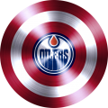 Captain American Shield With Edmonton Oilers Logo Sticker Heat Transfer