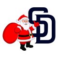 San Diego Padres Santa Claus Logo Sticker Heat Transfer