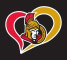 Ottawa Senators Heart Logo Sticker Heat Transfer