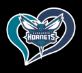 Charlotte Hornets Heart Logo Sticker Heat Transfer