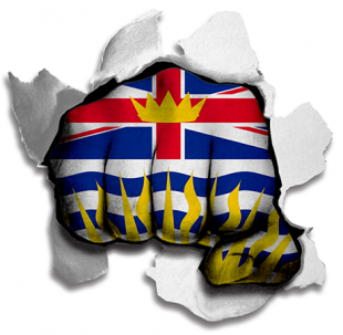 Fist British Columbia Flag Logo Sticker Heat Transfer