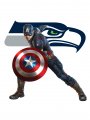 Seattle Seahawks Captain America Logo Sticker Heat Transfer