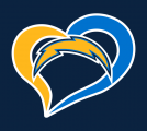 Los Angeles Chargers Heart Logo decal sticker