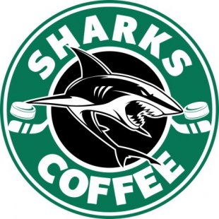 San Jose Sharks Starbucks Coffee Logo Sticker Heat Transfer