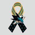 San Jose Sharks Ribbon American Flag logo Sticker Heat Transfer