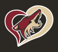 Arizona Coyotes Heart Logo Sticker Heat Transfer