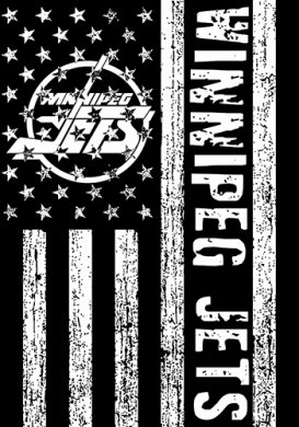 Winnipeg Jets Black And White American Flag logo Sticker Heat Transfer