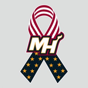 Miami Heat Ribbon American Flag logo Sticker Heat Transfer