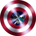 Captain American Shield With San Jose Sharks Logo Sticker Heat Transfer