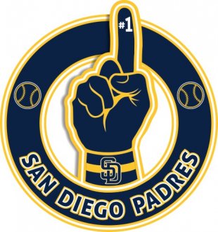 Number One Hand San Diego Padres logo decal sticker