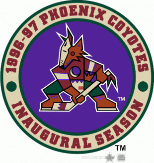 Arizona Coyotes 1996 97 Anniversary Logo 02 decal sticker