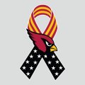 Arizona Cardinals Ribbon American Flag logo decal sticker