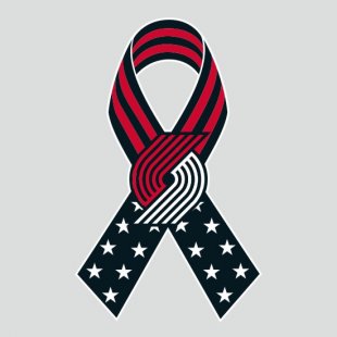 Portland Trail Blazers Ribbon American Flag logo decal sticker