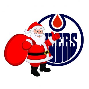 Edmonton Oilers Santa Claus Logo Sticker Heat Transfer