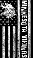 Minnesota Vikings Black And White American Flag logo decal sticker