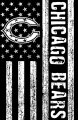 Chicago Bears Black And White American Flag logo decal sticker