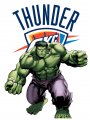 Oklahoma City Thunder Hulk Logo Sticker Heat Transfer