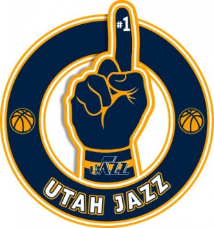 Number One Hand Utah Jazz logo decal sticker