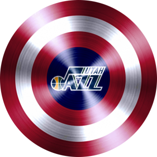 Captain American Shield With Utah Jazz Logo decal sticker