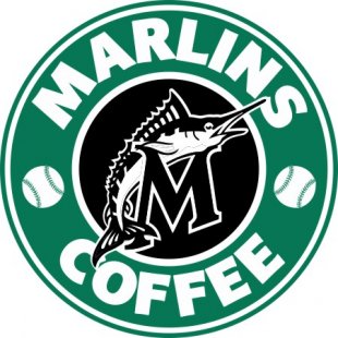 Miami Marlins Starbucks Coffee Logo Sticker Heat Transfer