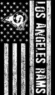 Los Angeles Rams Black And White American Flag logo Sticker Heat Transfer