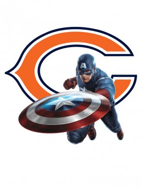 Chicago Bears Captain America Logo Sticker Heat Transfer