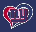 New York Giants Heart Logo Sticker Heat Transfer